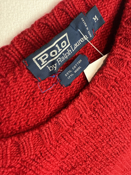 Polo Ralph Lauren Red Knit Pullover Sweater (M)