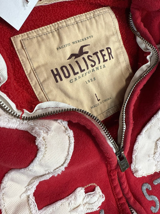 Y2K Hollister 22 Red Zip Hoodie (L)