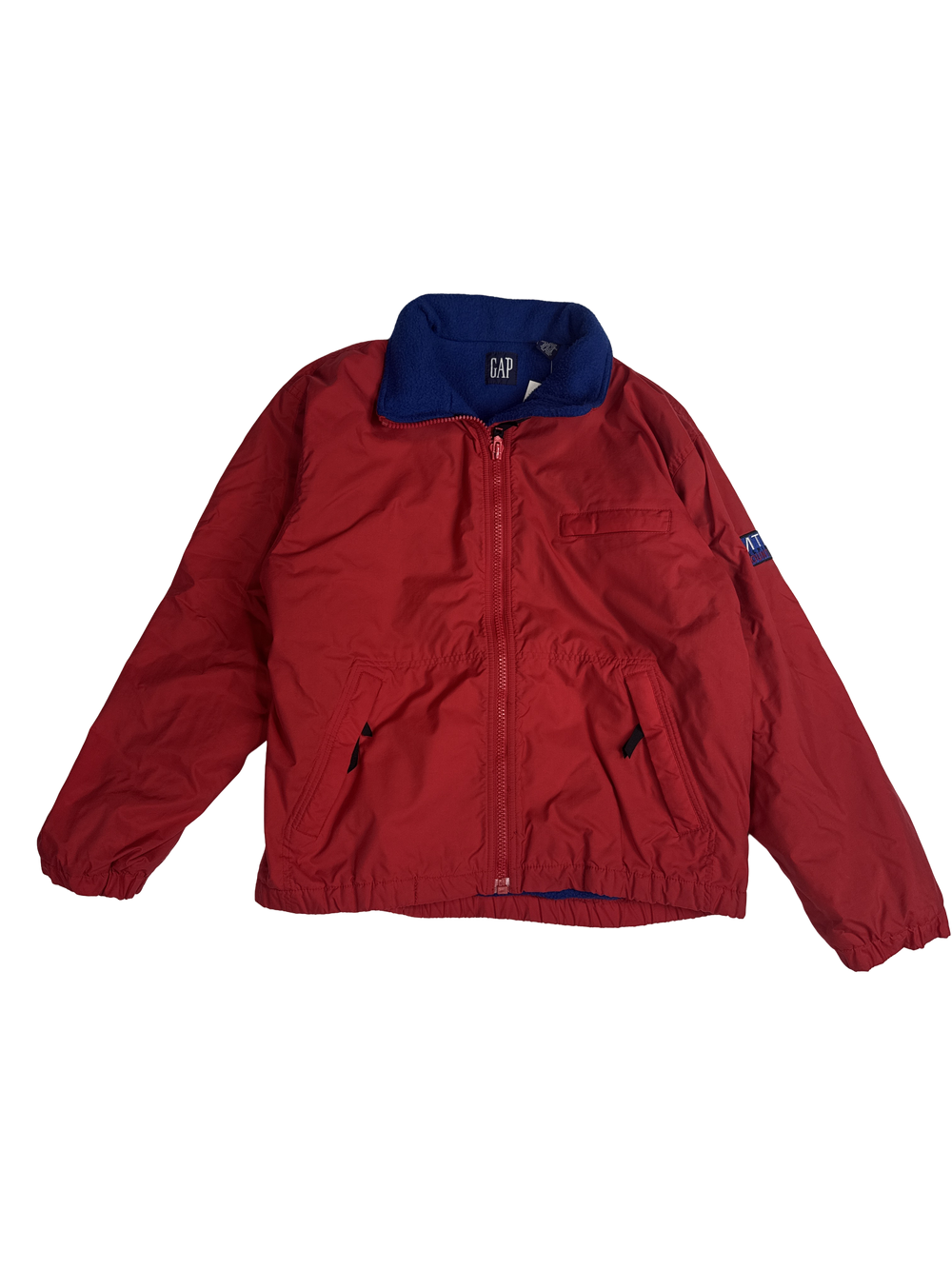 1990s GAP Red Fleece-Lined Zip Jacket (M)