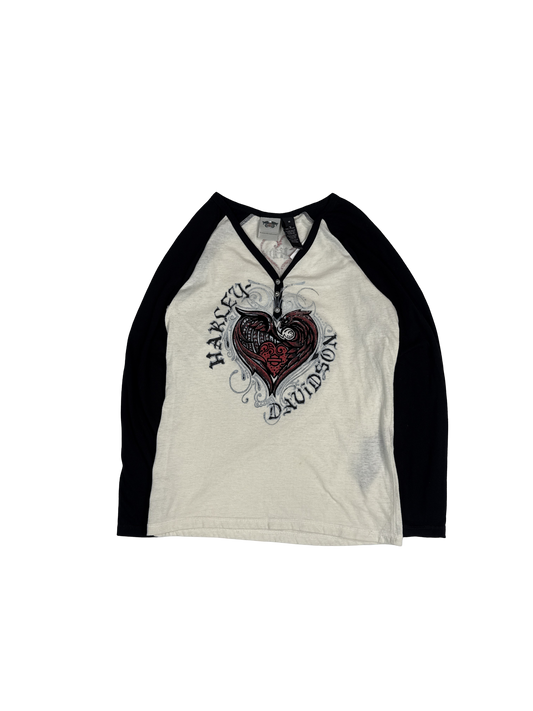 Harley-Davidson Heart Graphic Raglan Tee (M)
