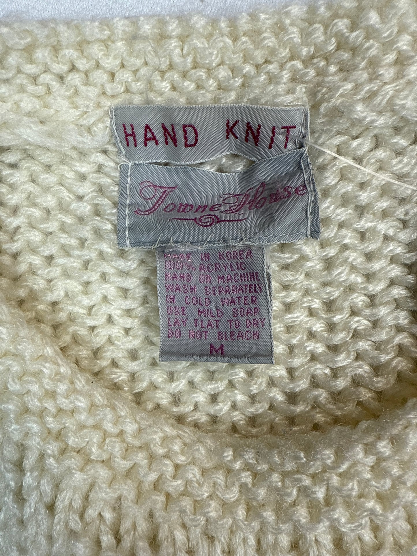 1980s Towne House Hand Knit Colorblock Sweater (M)