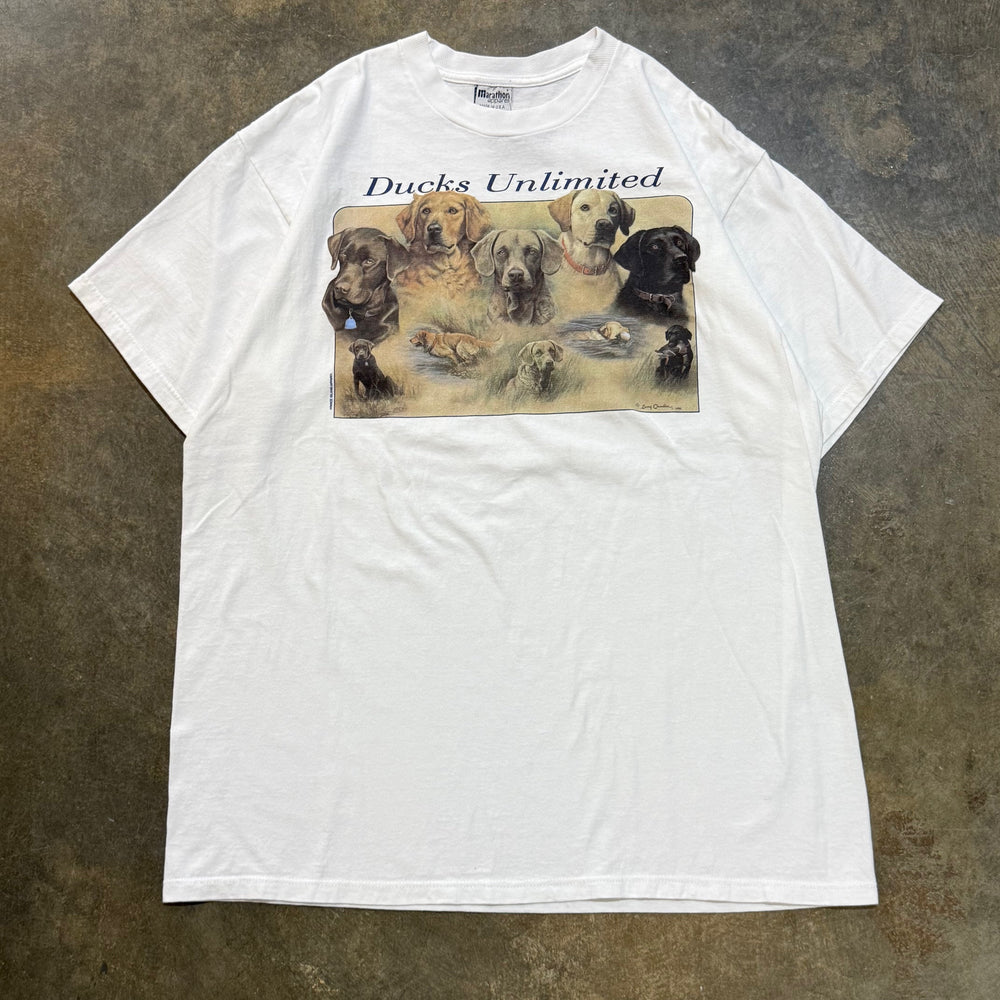Vintage Ducks Unlimited Retriever Dogs Tee White