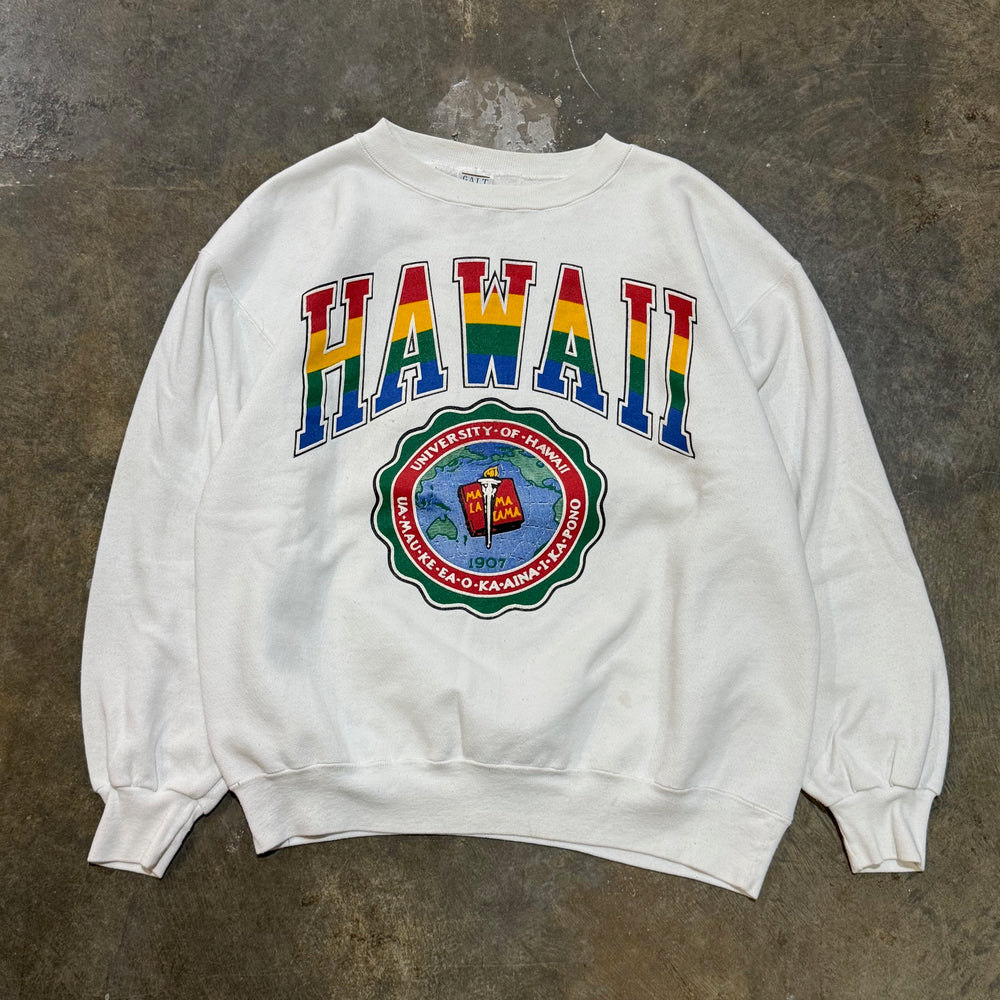 University of Hawaii Rainbow Crewneck White