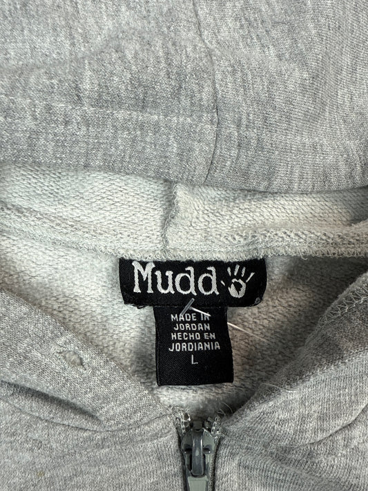 Y2K Mudd Gray Zip-Up Hoodie (L)