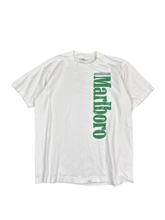 1990s Marlboro Green Vertical Logo Graphic Tee (L)