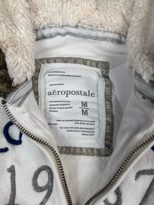 Aeropostale 1987 New York City Sherpa-Lined Zip Hoodie (M)