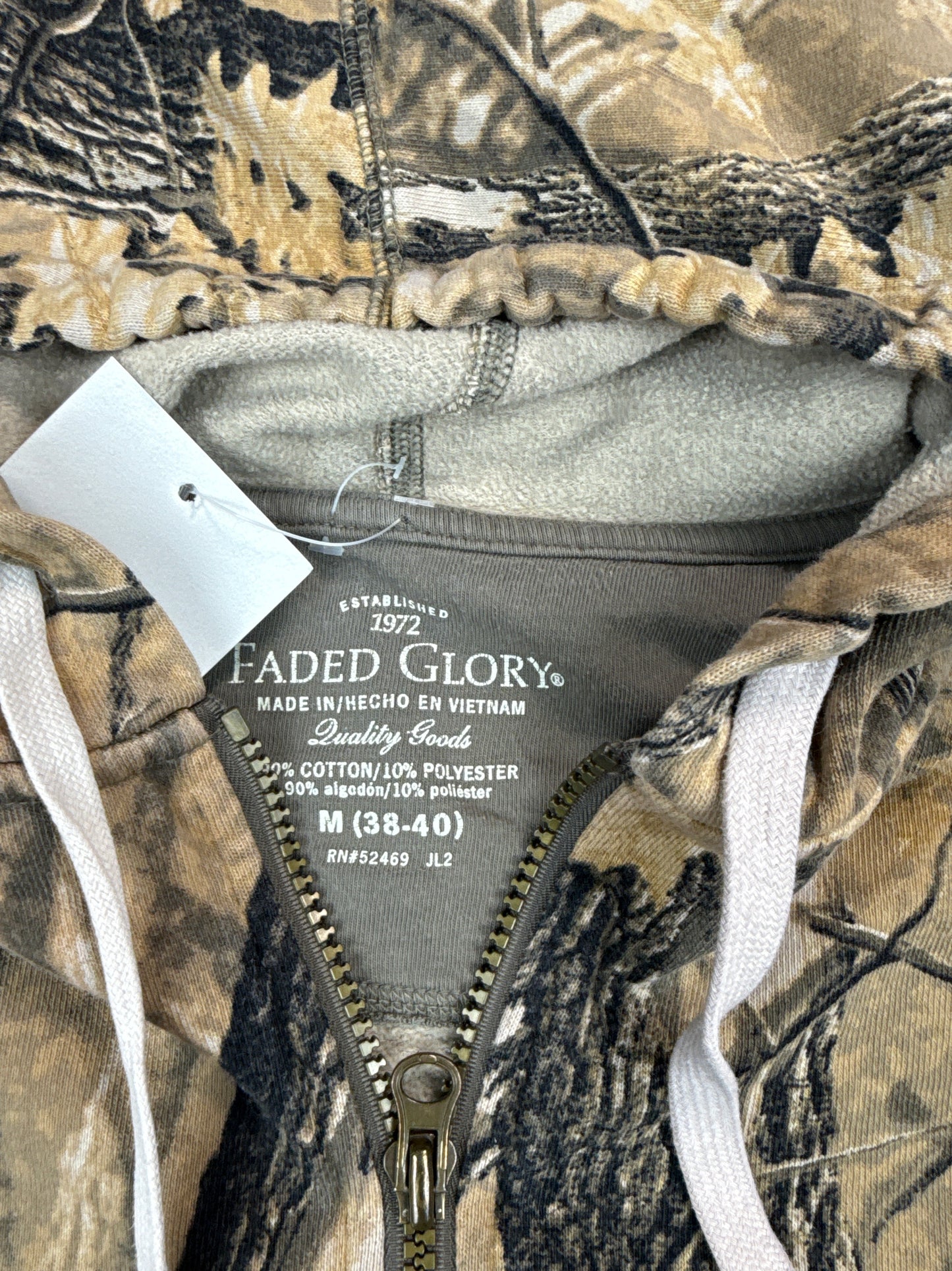 Faded Glory Camo Zip-Up Hoodie (M)