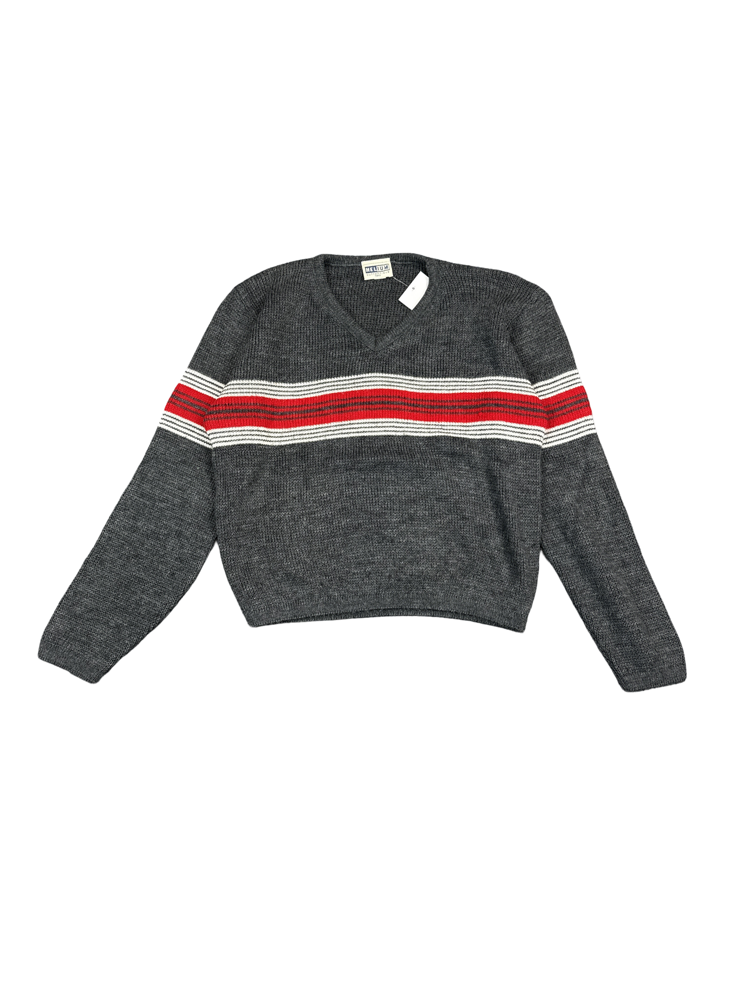 Helium Authentique Paris Gray Knit Pullover Sweater (S)