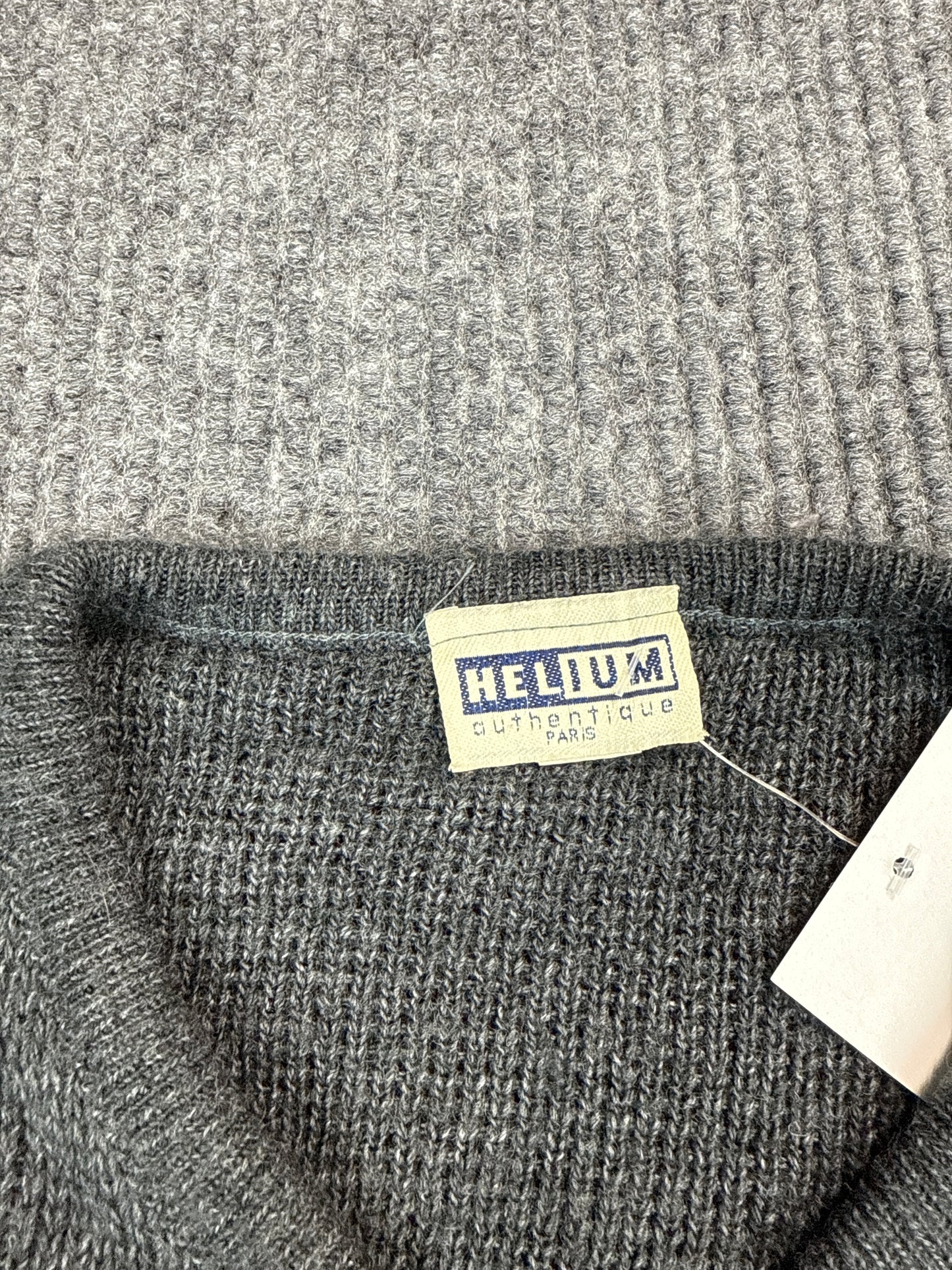 Helium Authentique Paris Gray Knit Pullover Sweater (S)