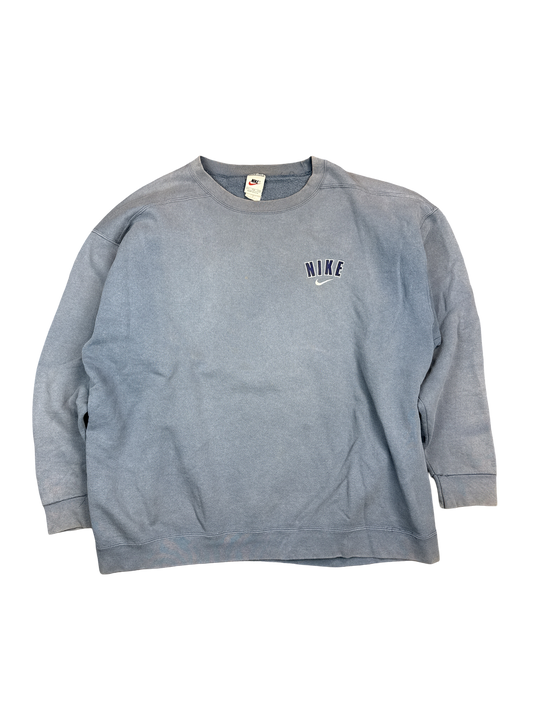 1990s Nike Made in USA Blue Crewneck Sweatshirt (XXL)