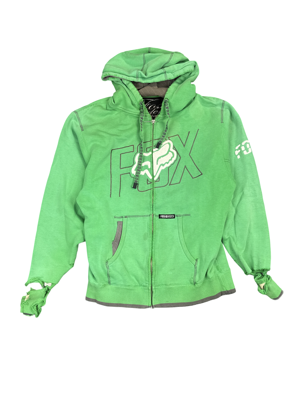 Fox Riders Company Green Zip-Up Hoodie (M)