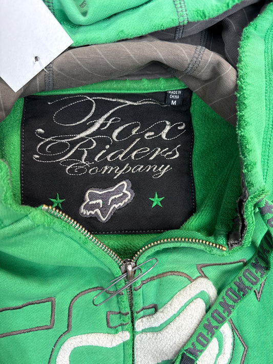Fox Riders Company Green Zip-Up Hoodie (M)
