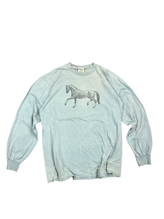 1990s Oneita Horse Graphic Crewneck (2XL)