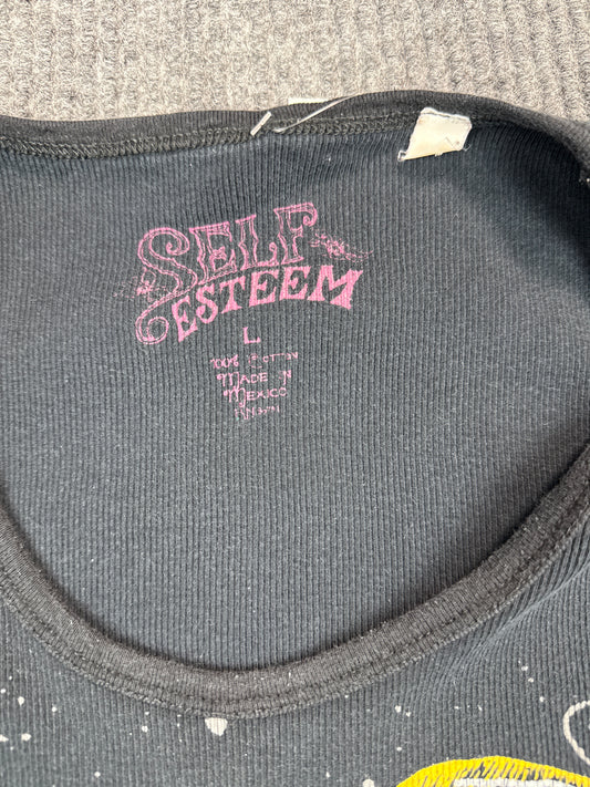 Y2K Self Esteem Skull and Hearts Tank Top (L)