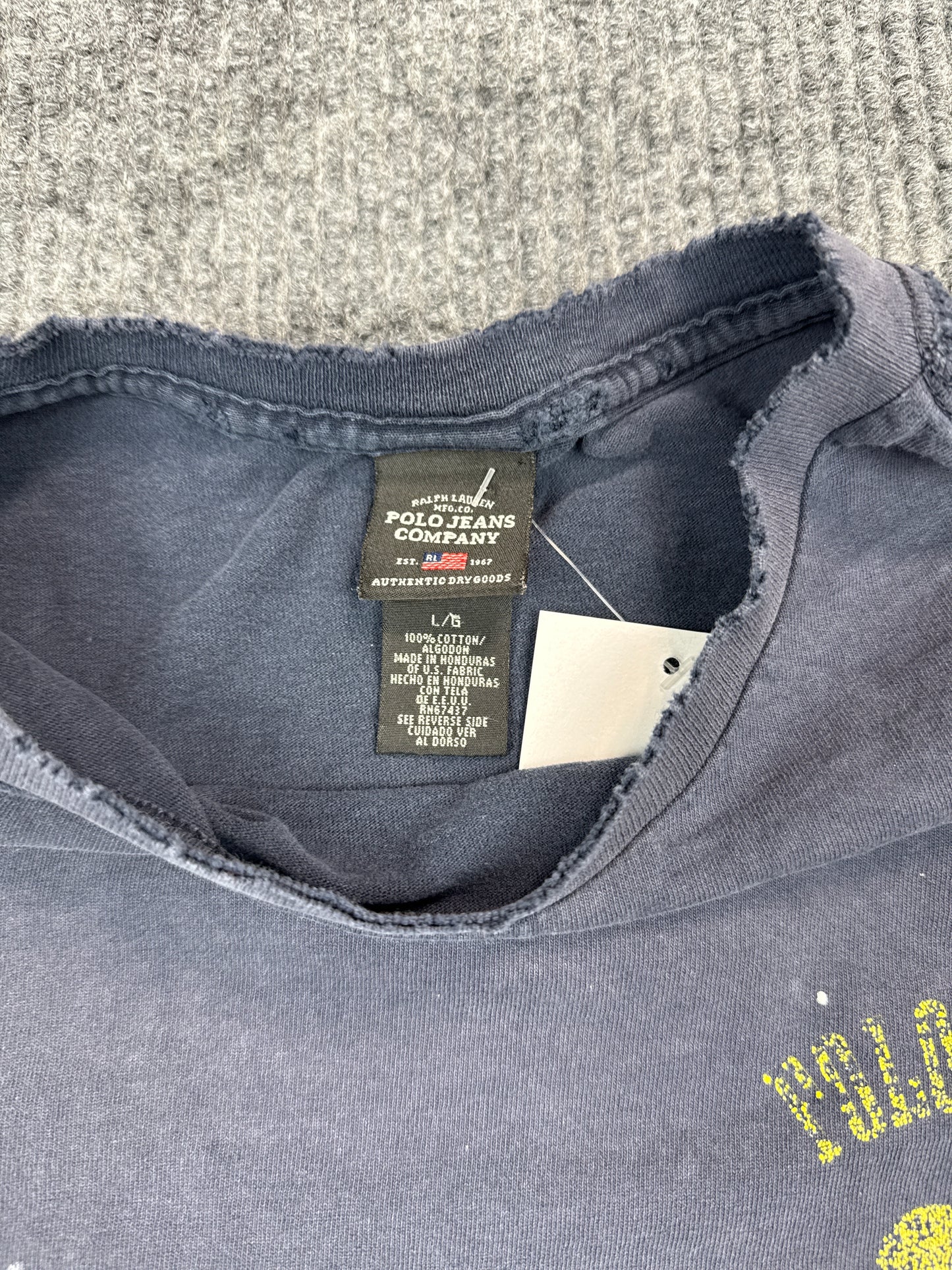 1990s Polo Jeans Company Long Sleeve Graphic Shirt (L)