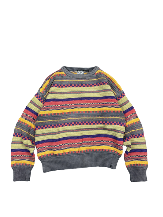 1990s I.N.C. Concepts Multicolor Cotton Knit Sweater (L)