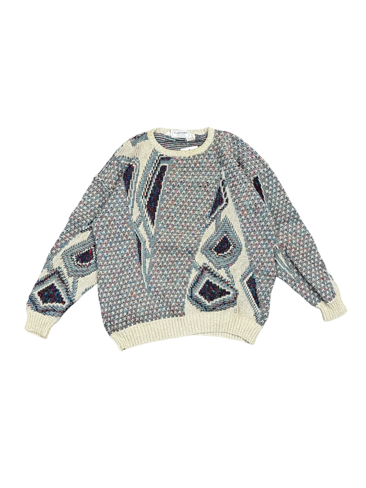 1990s Lansons Made in Italy Abstract Knit Sweater (L)