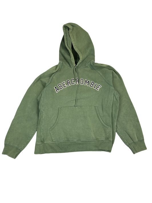 2000s Abercrombie & Fitch Green Pullover Hoodie (XL)