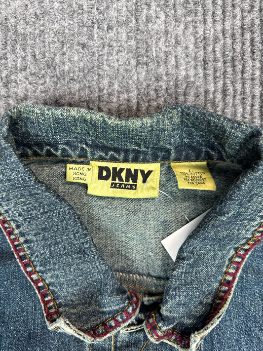 1990s DKNY Jeans College League Denim Jacket (S)