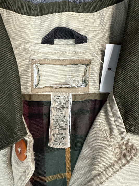 Beige Canvas Barn Jacket with Corduroy Collar (2XL)