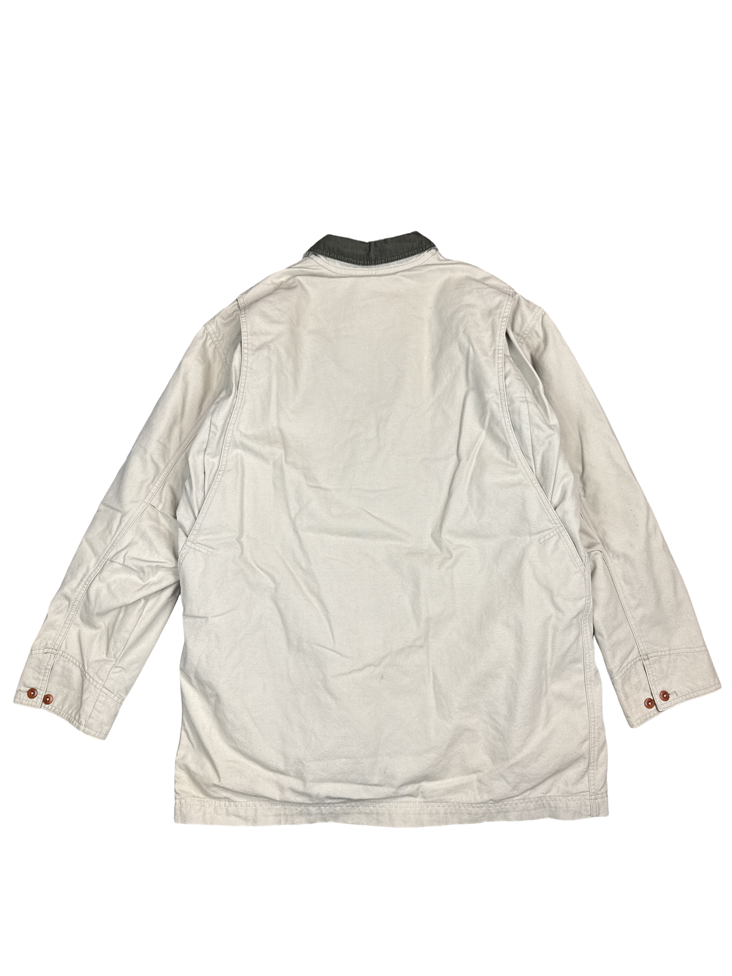 Beige Canvas Barn Jacket with Corduroy Collar (2XL)