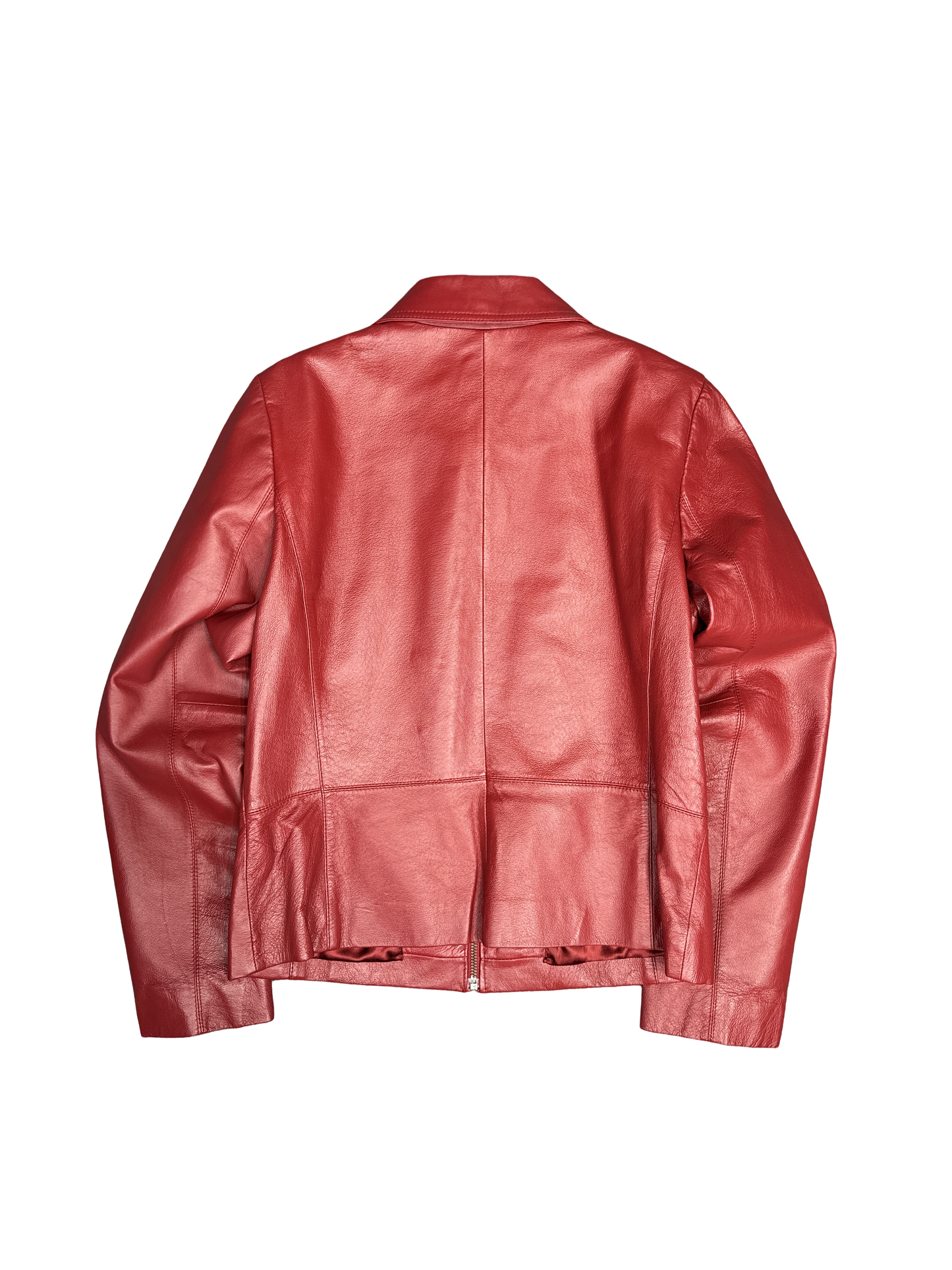Y2K George Red Leather Jacket (M)