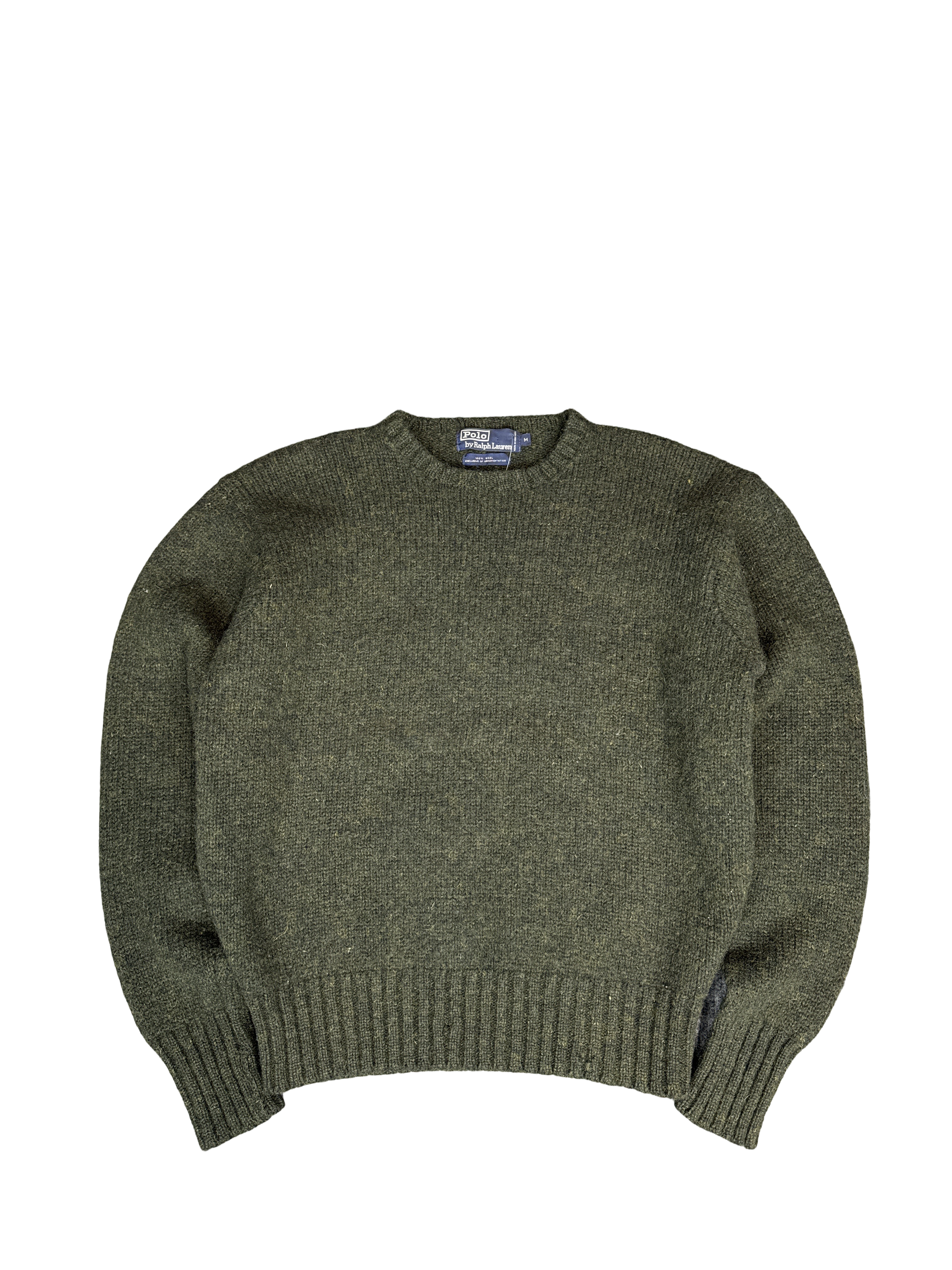 Polo Ralph Lauren Wool Crewneck Sweater with Suede Elbow Patches (M)