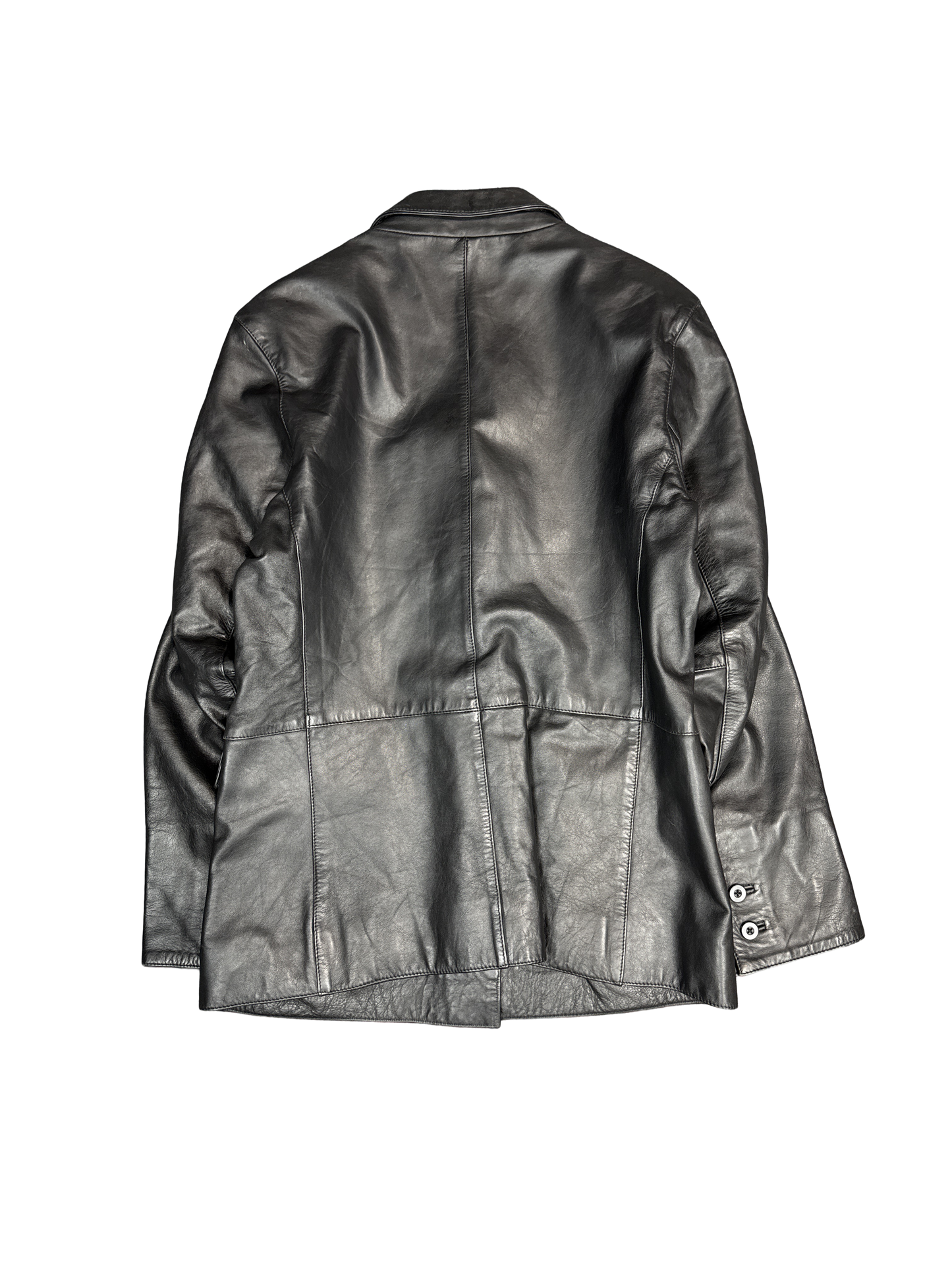 Y2K GAP Genuine Leather Button-Up Jacket (S)