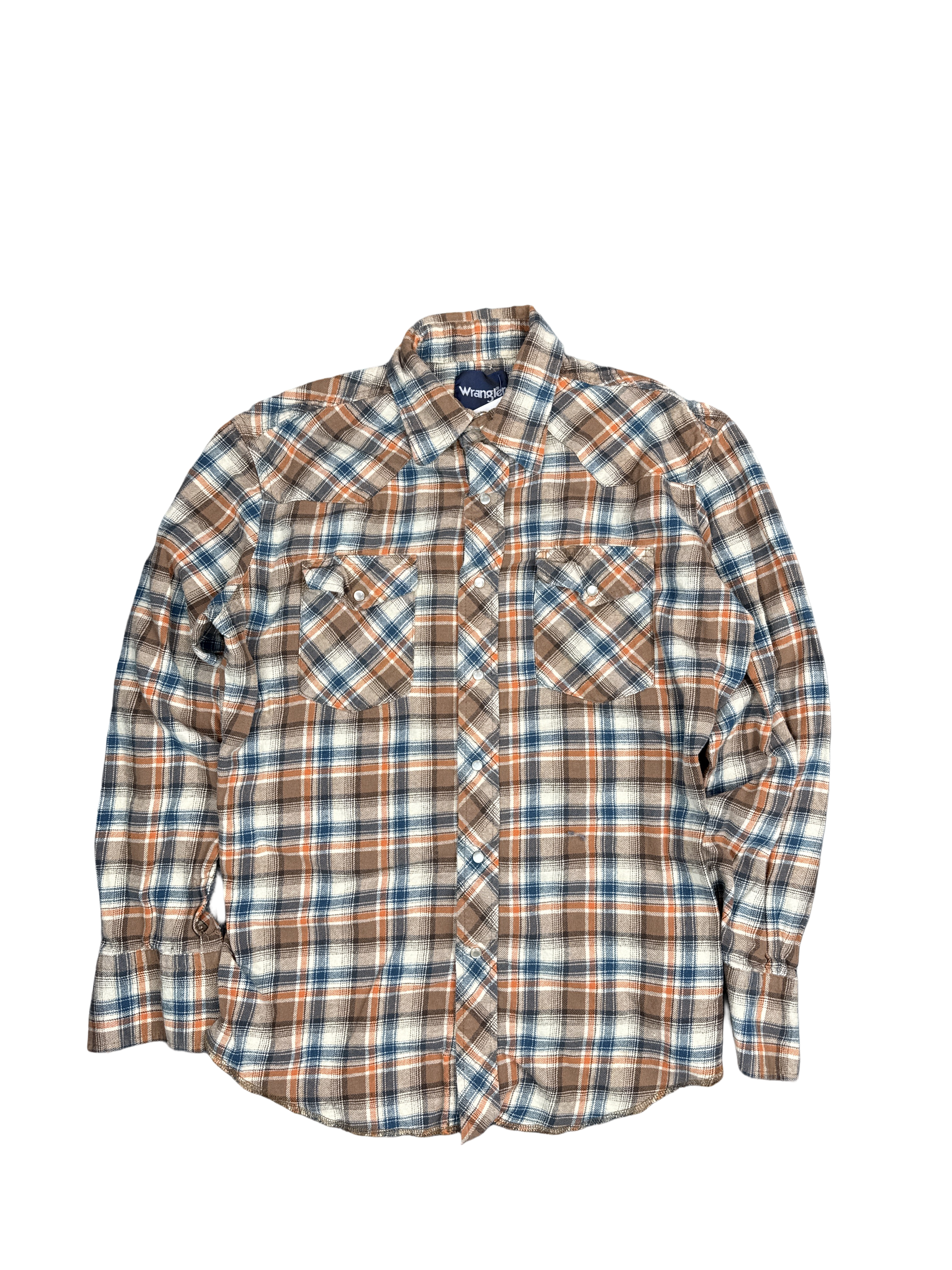 Wrangler Plaid Flannel Button-Up Shirt (M)
