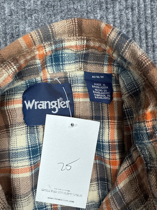 Wrangler Plaid Flannel Button-Up Shirt (M)