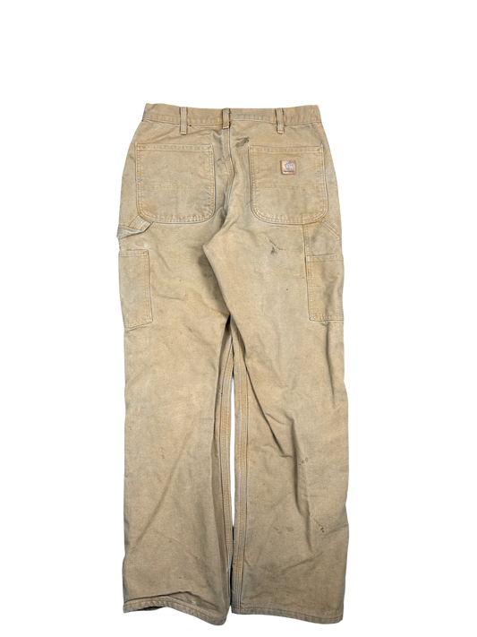 Carhartt B111 Brown Duck Lined Work Pants (32x32)