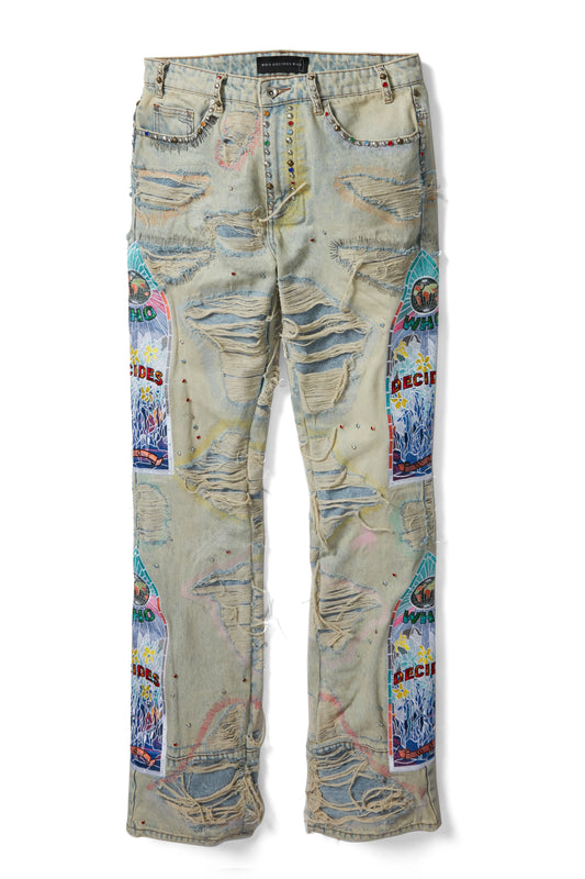 Who Decides War Stud Distressed Denim