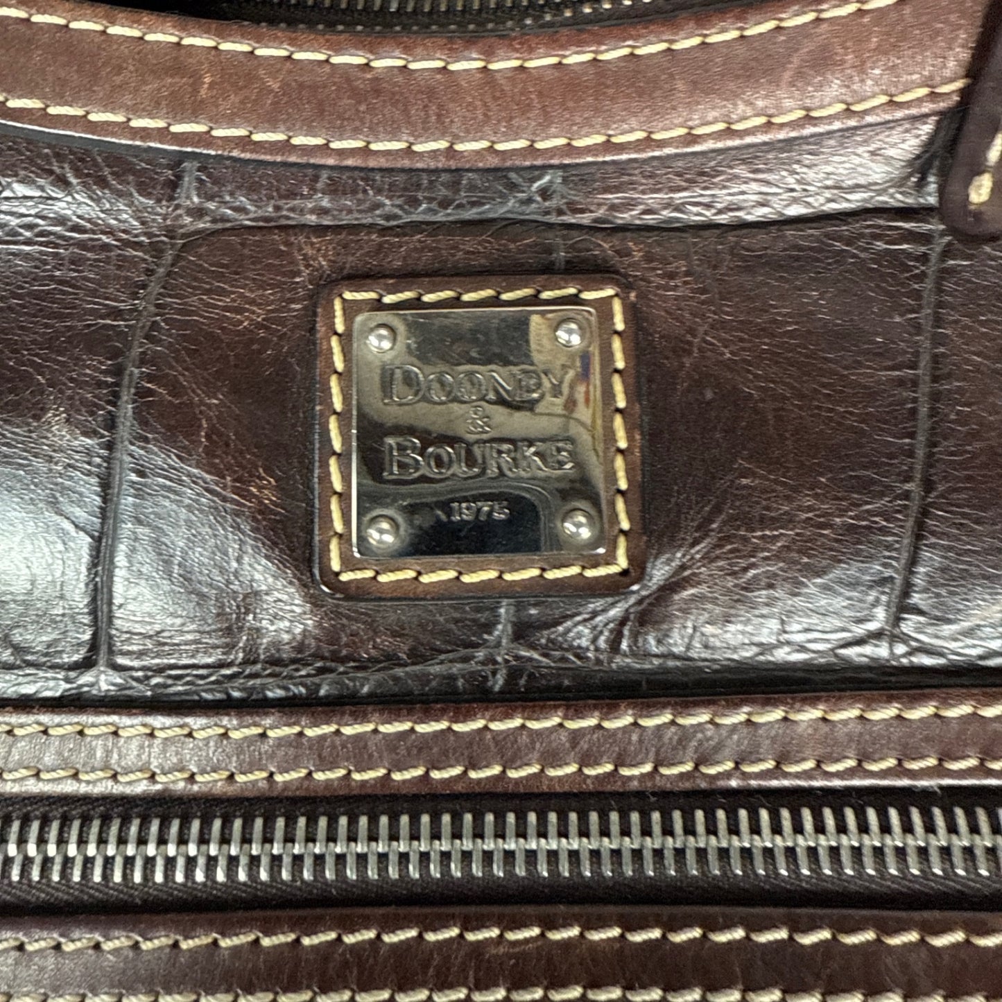 Dooney & Bourke Croc Embossed Shoulder Bag - Brown