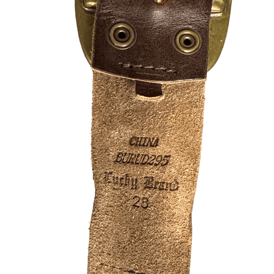 Lucky Brand Embroidered Leather Belt - Brown (28)