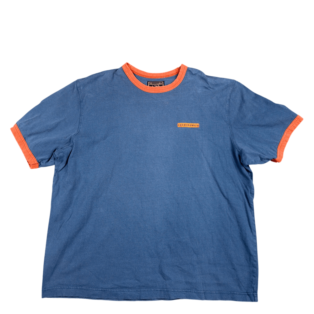 Abercrombie & Fitch Ringer Tee - Blue with Orange (XXL)