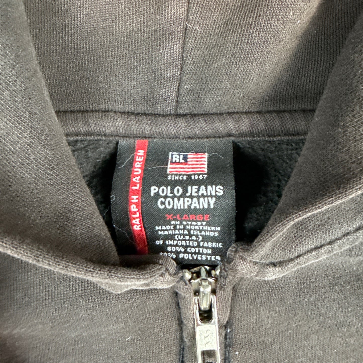 Ralph Lauren Polo Jeans USA Hoodie - Brown (XL)