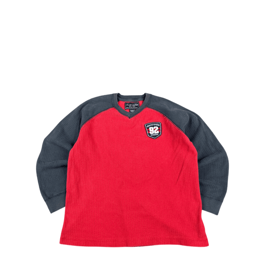 Abercrombie 92 Patch Crewneck - Red & Charcoal (L)