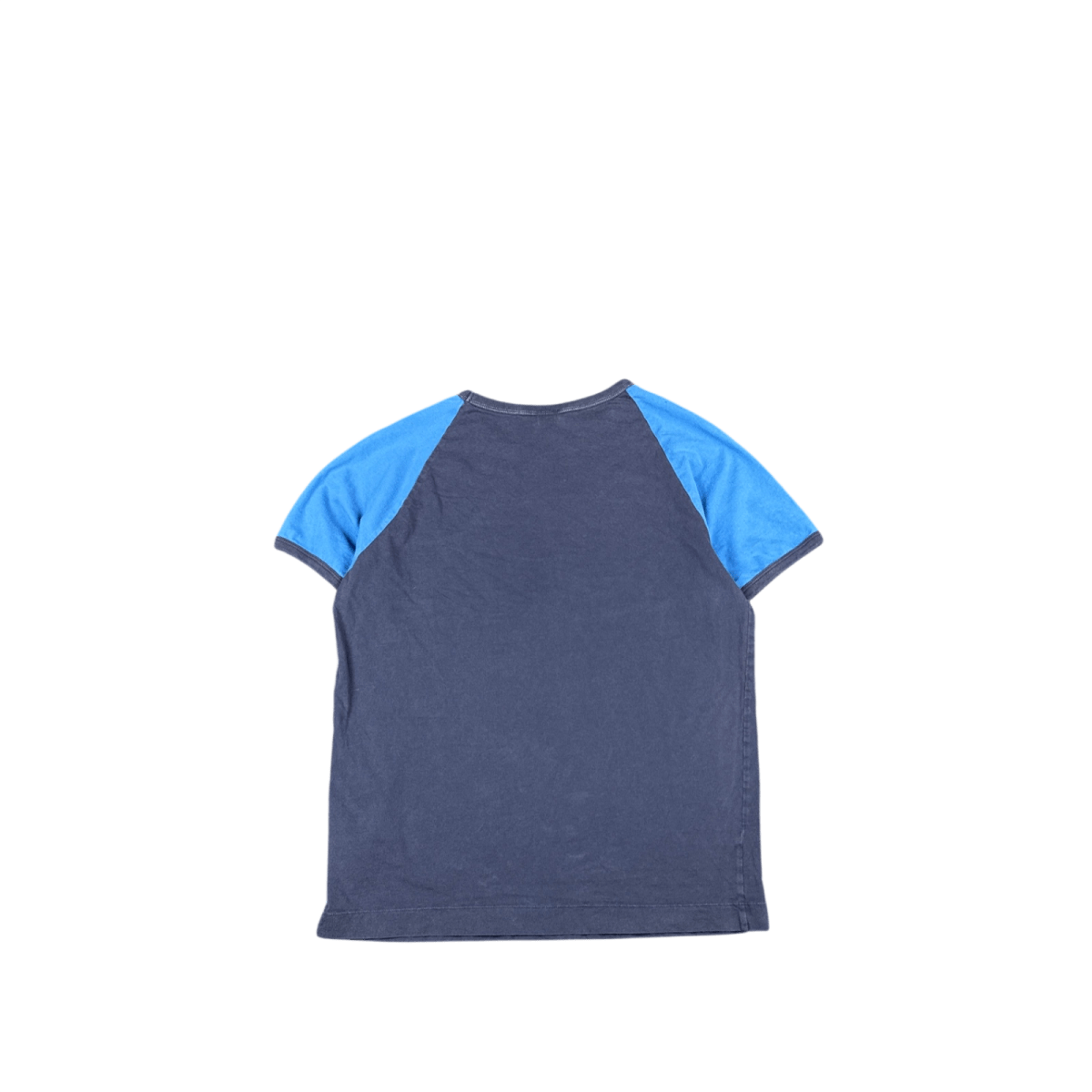 Diesel Tropical Cyclone T-Shirt - Navy Blue with Light Blue Sleeves (L)