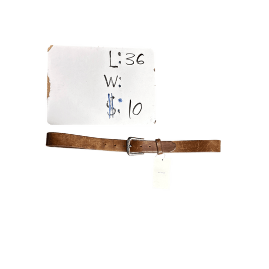 Vintage Leather Belt - Brown (36)