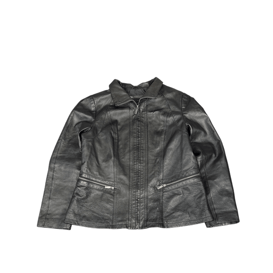east5th Genuine Leather Jacket - Black (L)