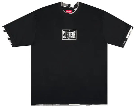 (used) Black Supreme Layered Tee M
