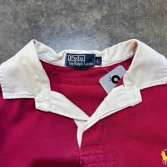 Polo Yellow Logo Red LS Button Up