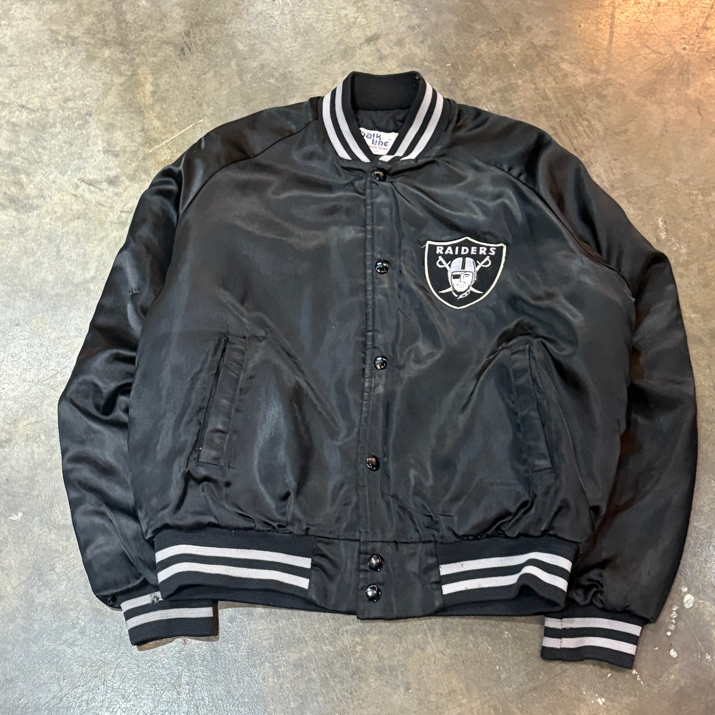 Raiders Chalk Line Satin Jacket