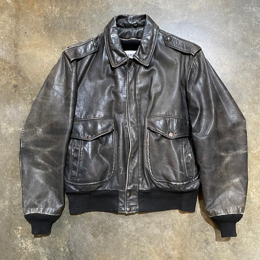 Park V Sherpa Lined Leather Bomber Jacket