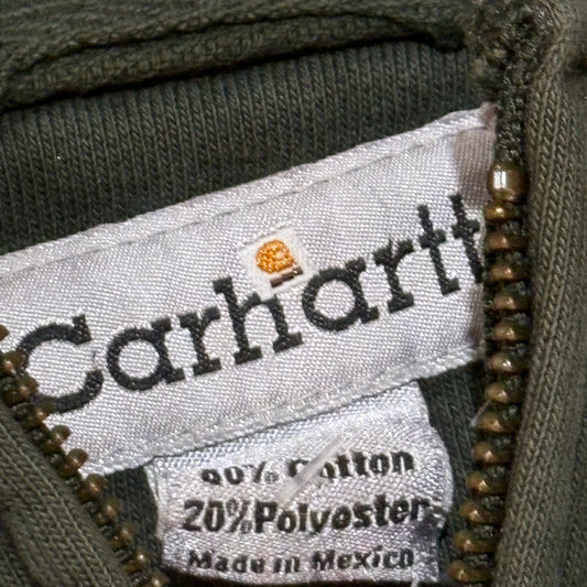 Green Carhartt Tonal Zip Up Hoodie