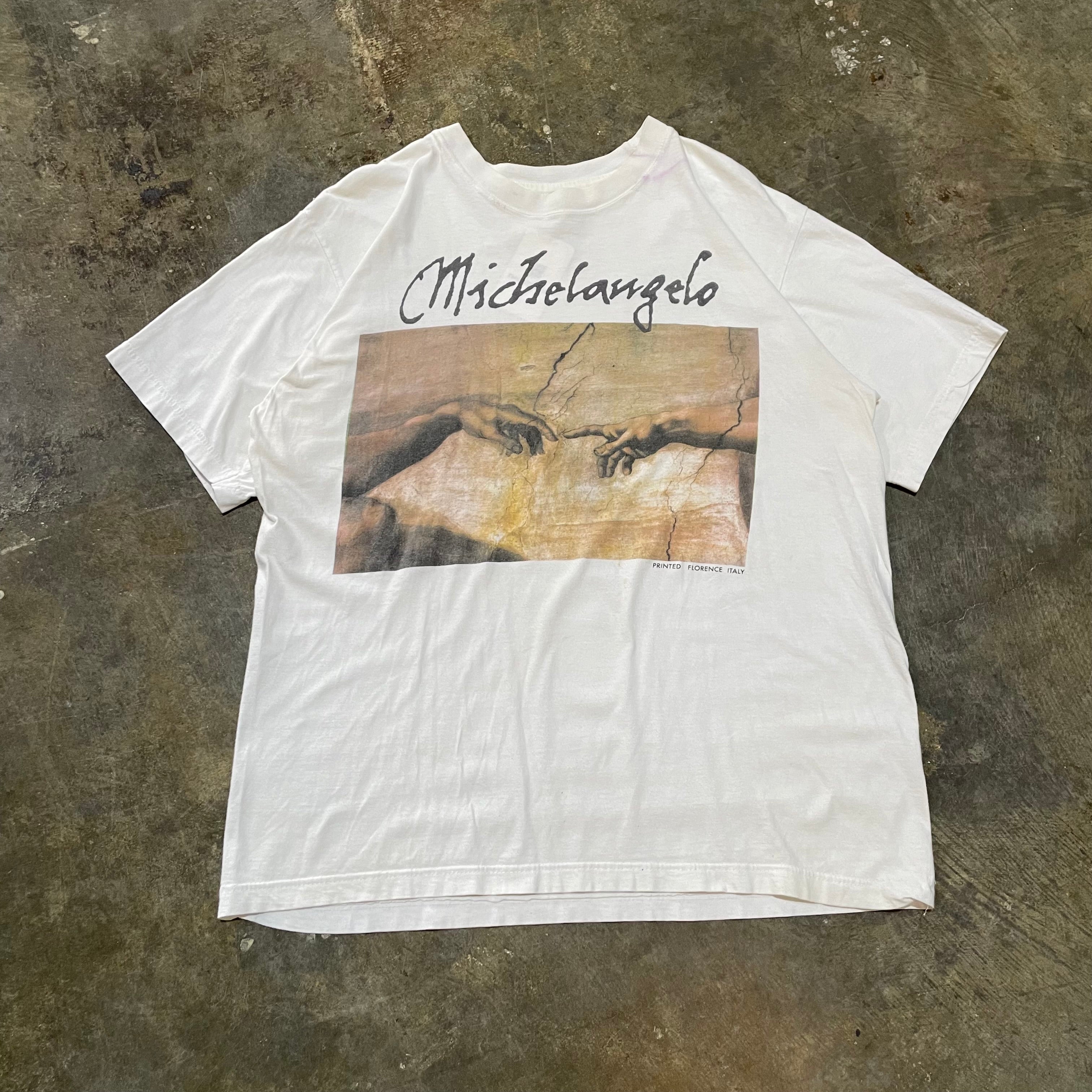 Vintage Michelangelo Creation of Adam Hands Graphic T-Shirt