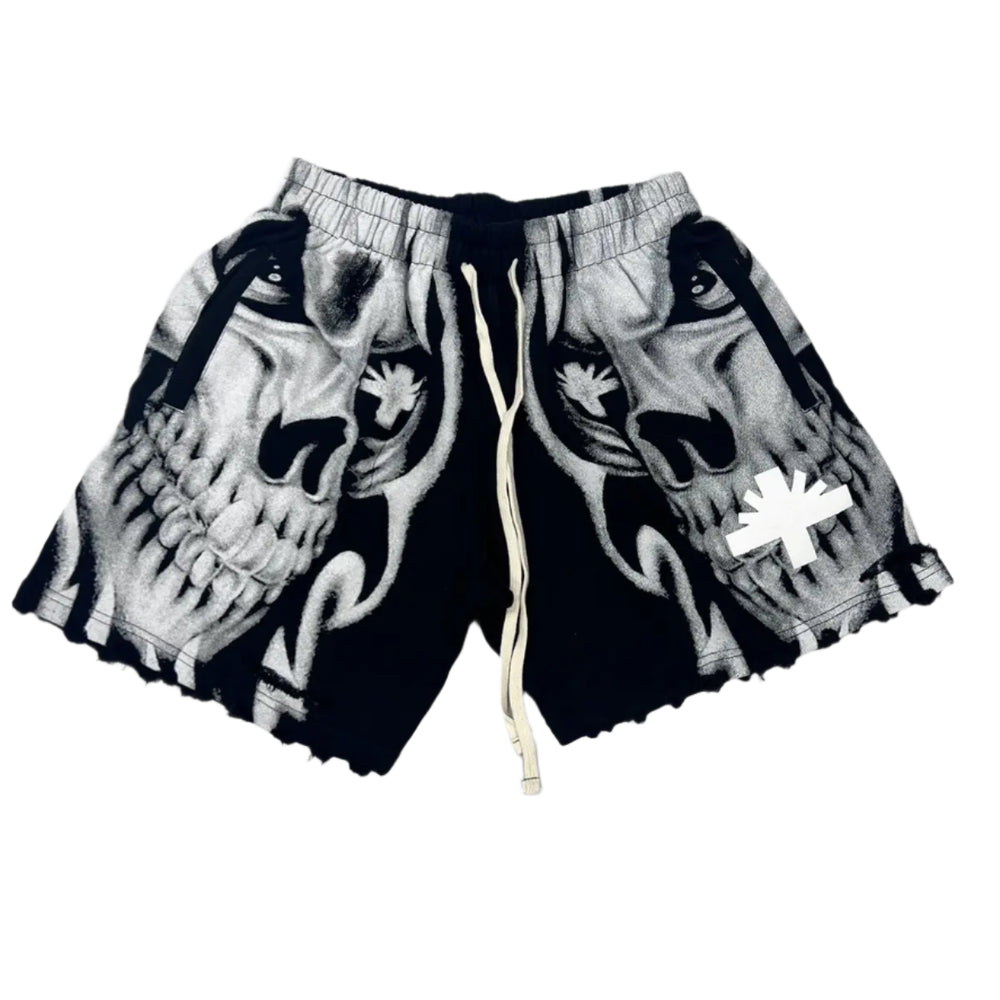 Vertabrae Skull Storm Black Shorts