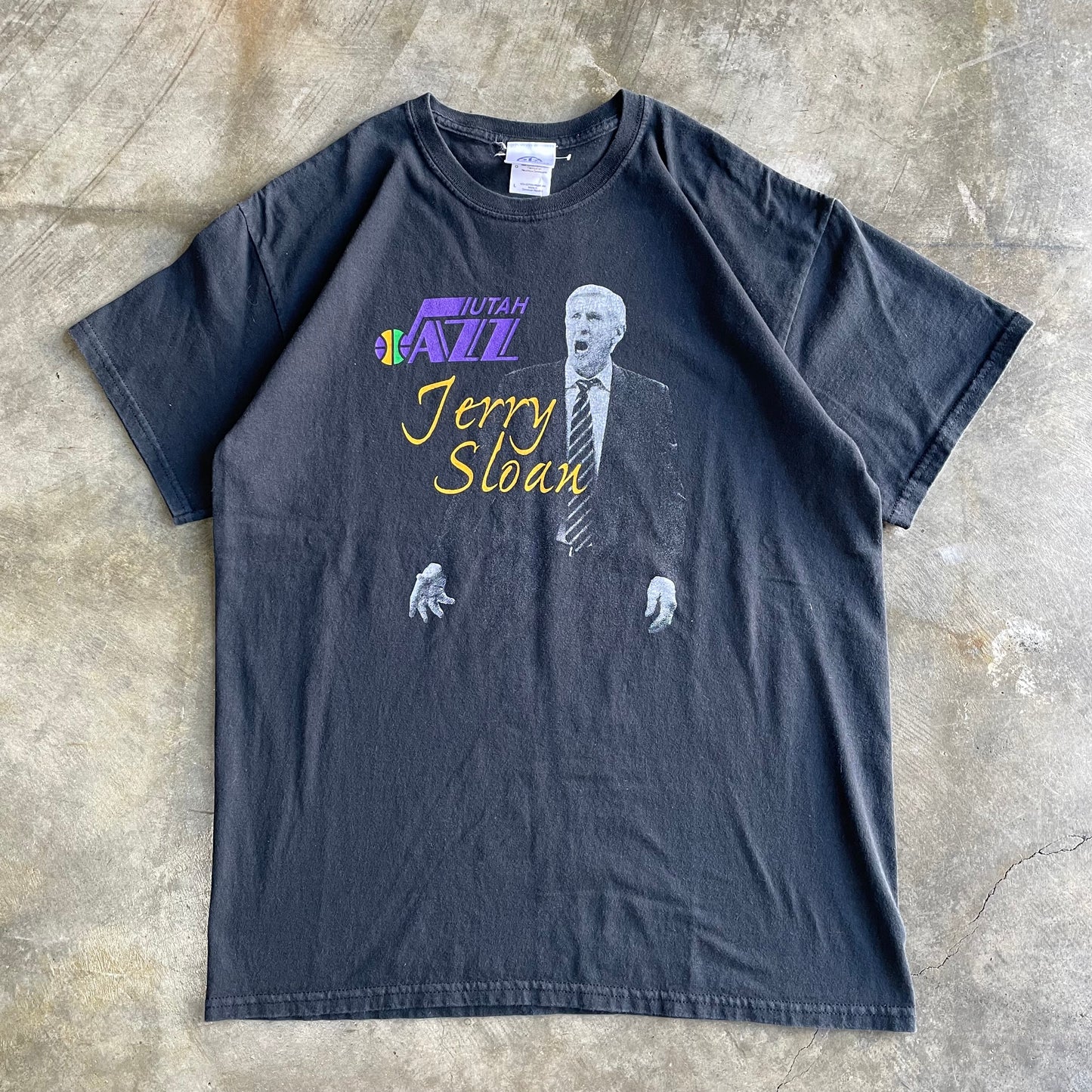 Utah Jazz Jerry Sloan Black Tee