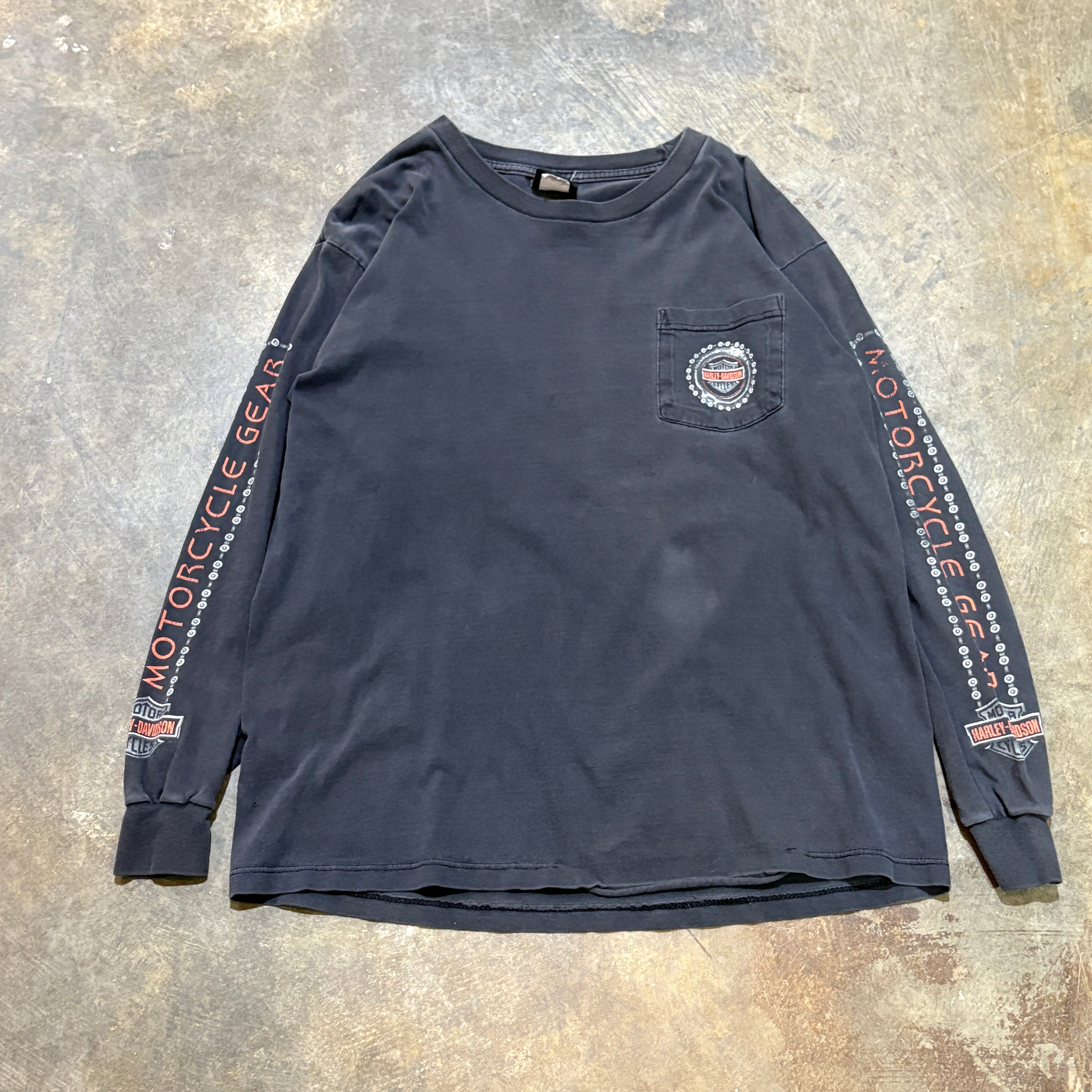 Black Harley Longhorn LS Tee