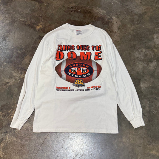 White Auburn Taking Over The Dome LS Tee